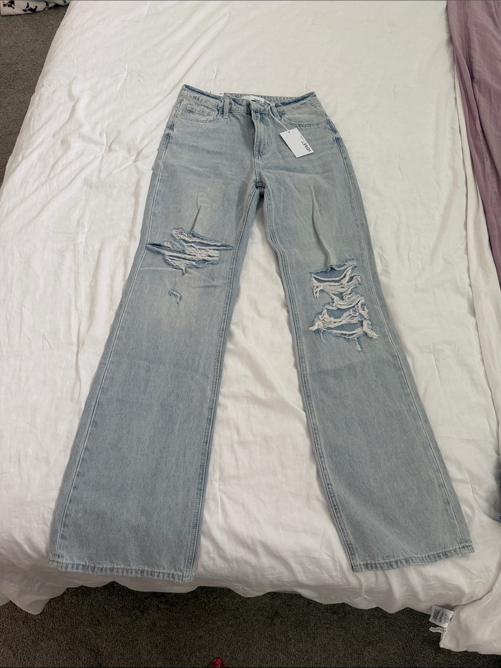 VERVET Leslie 90’s High Rise Flare Distressed Wide Leg Jeans - Picture 1 of 1